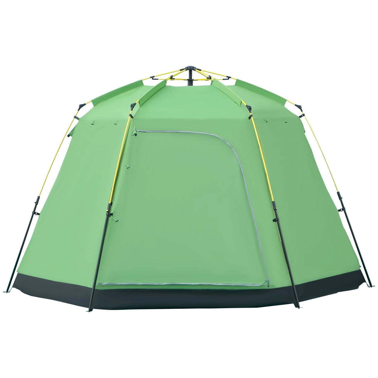 Camping Zelt 6 Personen Zelt Familienzelt Kuppelzelt PU2000mm einfache Einrichtung für Familien Trekking Festival Stahl Glasfaser Grün 320 x 320 x 180 cm