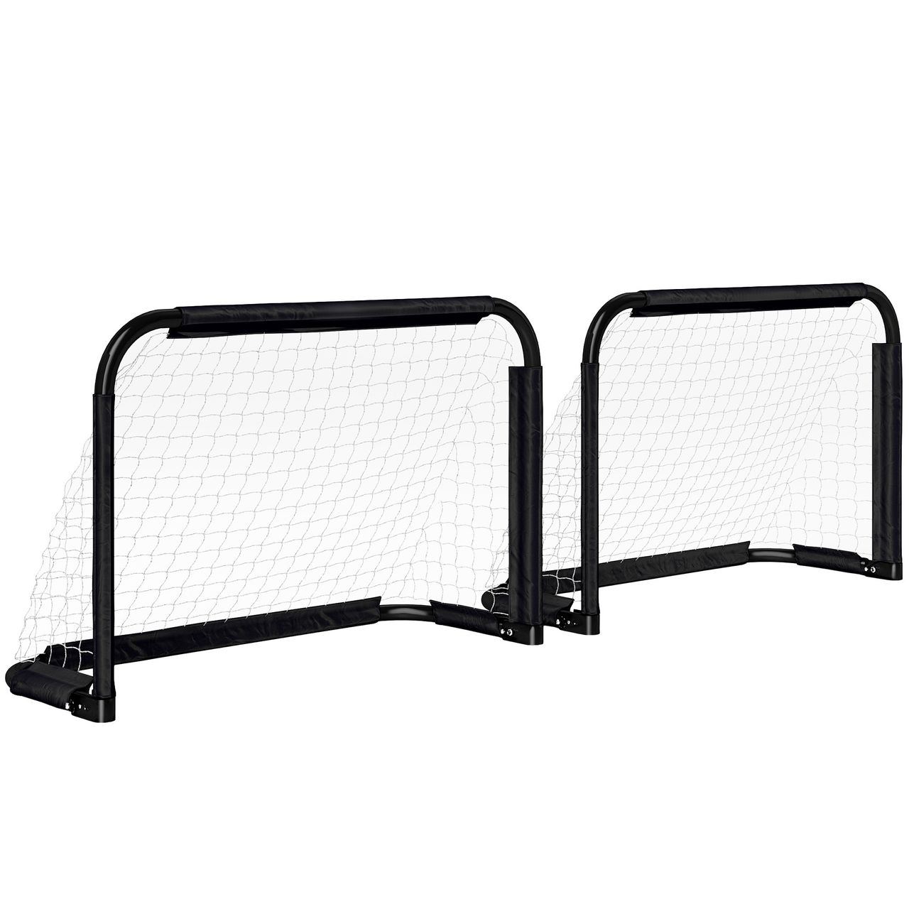 HOMCOM Fußballtor 2er Set Klappbar Fussballtore mit Metallrahmen 90x36x60 cm