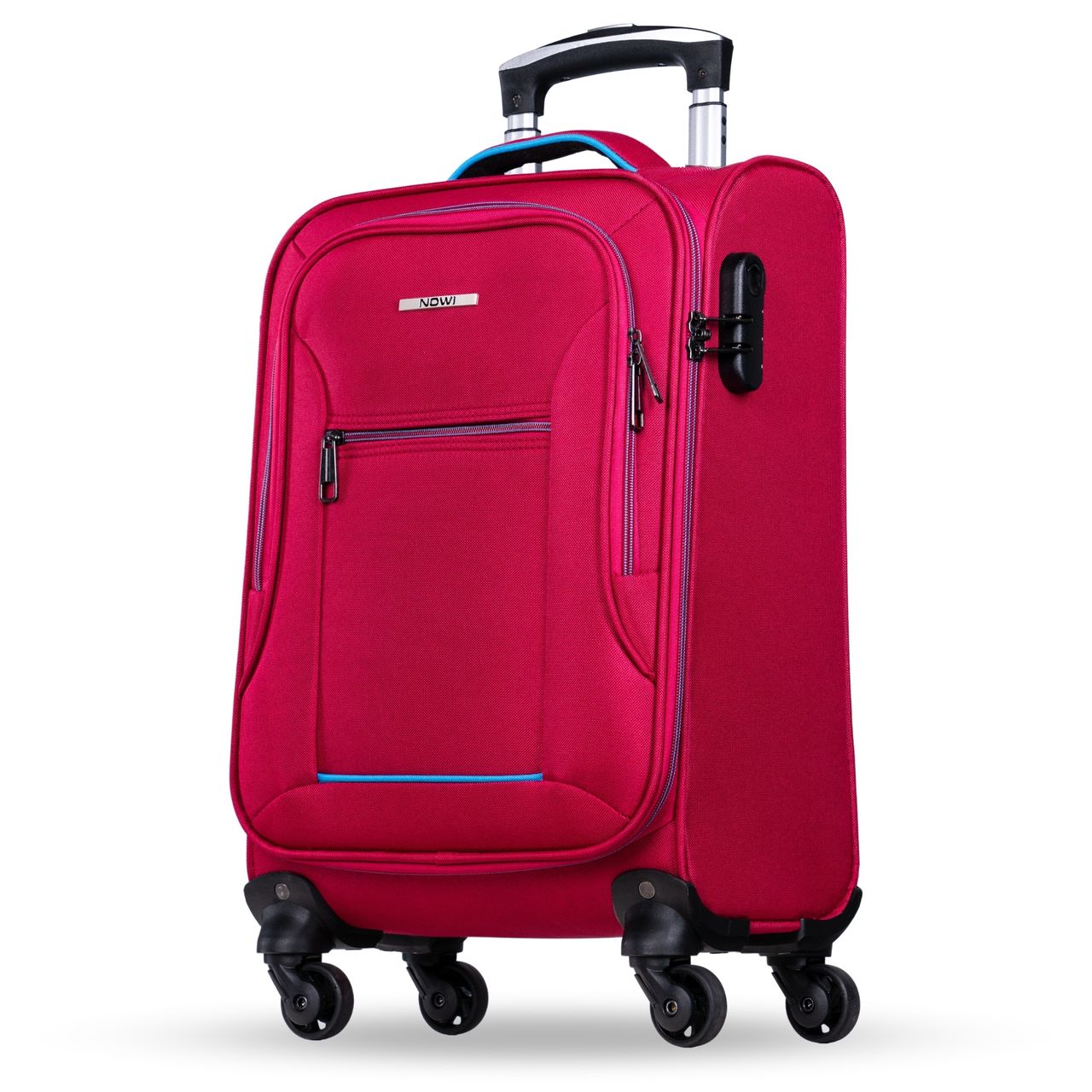 NOWI Sevilla Trolley M 55x40x20 – Leichter Koffer 30L 4 Rollen & Zahlenschloss BLAU