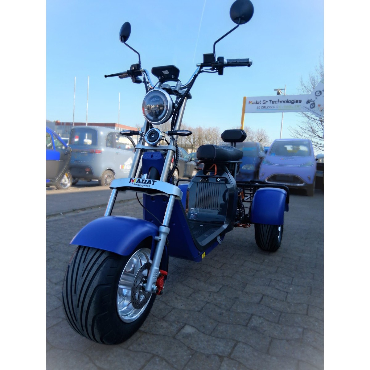 Madat CP-3 Elektro-Dreirad – E-Scooter &amp;Chopper, 45 km/h (oder 25 km/h), 60–90 km Reichweite