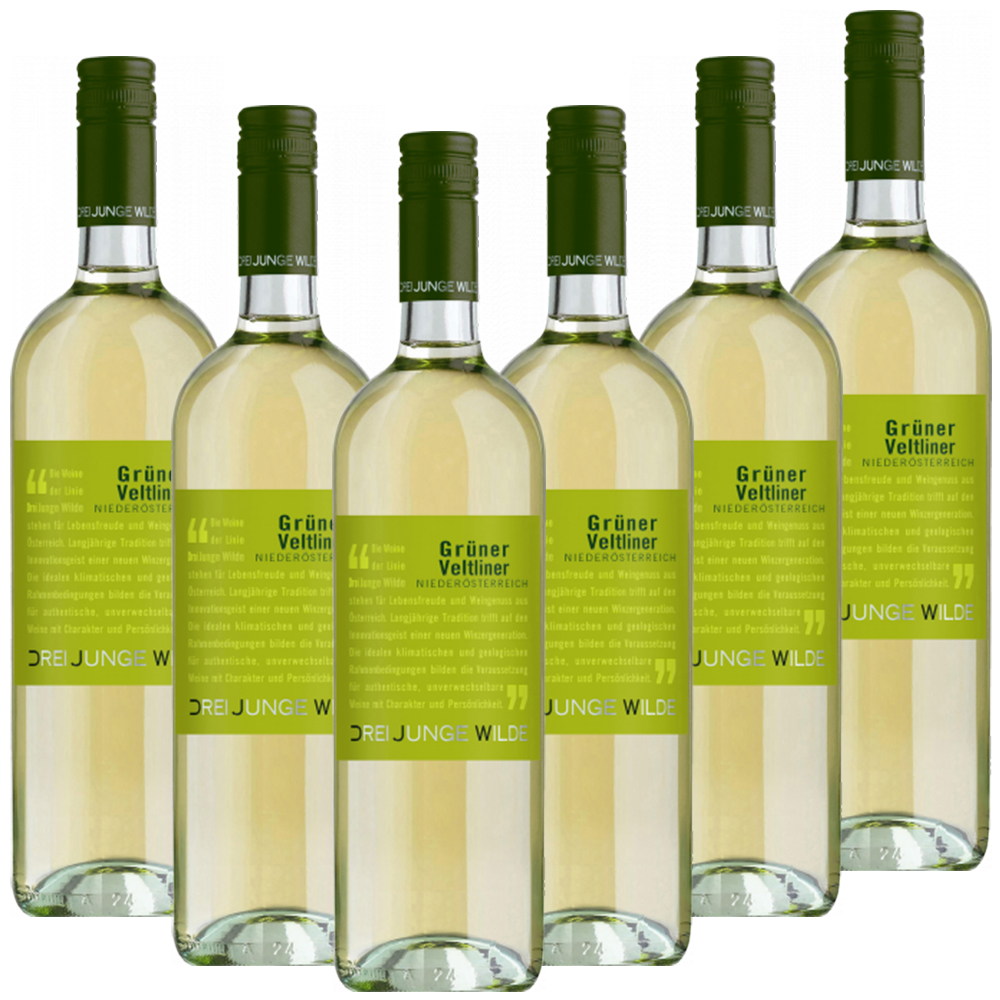 Grüner Veltliner Niederösterreich QUW Drei Junge Wilde  trocken - 6er Karton