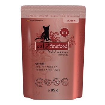 Catz finefood Nassfutter Katze Classic Adult 8x85 g No. 3 Geflügel