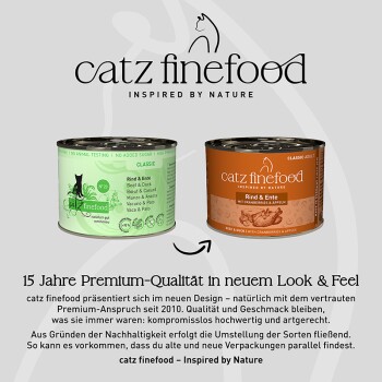 Catz finefood Nassfutter Katze Classic Adult No. 23 Rind und Ente 6x200 g
