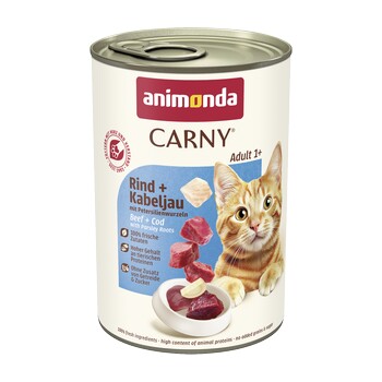 animonda Carny Nassfutter Katze Adult 6x400 g Rind, Kabeljau & Petersilienwurzeln