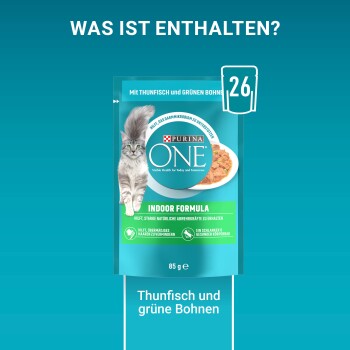 Purina ONE Indoor Formula mit Thunfisch & grünen Bohnen 26x85g