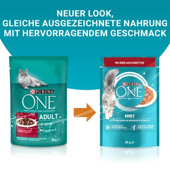 Purina ONE Adult 26x85g mit Rind und Karotten