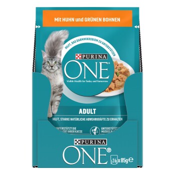 Purina ONE Adult 26x85g mit Huhn und grünen Bohnen
