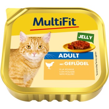 MultiFit Nassfutter Katze Adult, in Gelee, Geflügel 16x100 g
