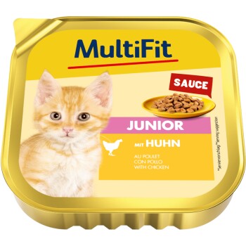 MultiFit Nassfutter Katze Junior, in Sauce, Huhn 16x100 g