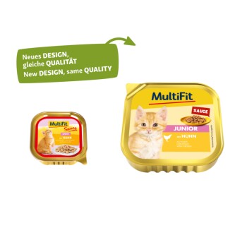 MultiFit Nassfutter Katze Junior, in Sauce, Huhn 16x100 g