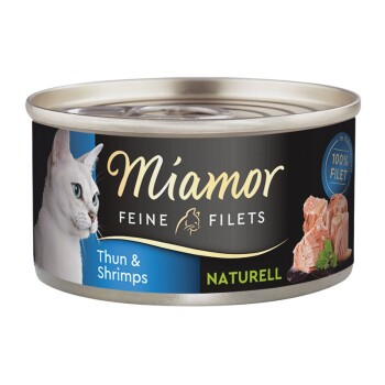 Miamor Feine Filets Naturelle Thunfisch und Shrimps 24x80 g