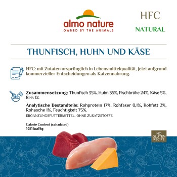 Almo nature HFC Natural Thunfisch, Huhn und Käse 24x70 g