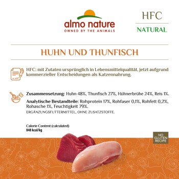 Almo nature HFC Natural Huhn und Thunfisch 24x70 g