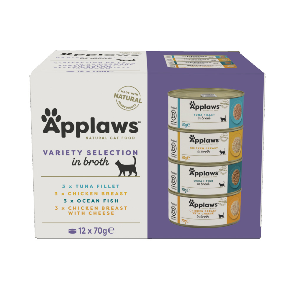 Applaws Nassfutter Katze Adult Multipack in Brühe 12x70 g Gemischte Selektion