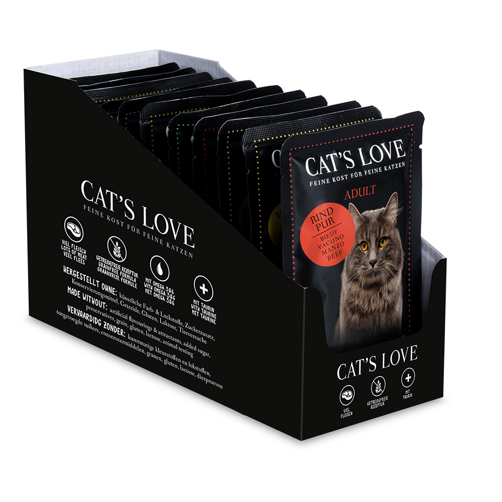 CAT'S LOVE Nassfutter Katze Adult Multipack 12x85 g