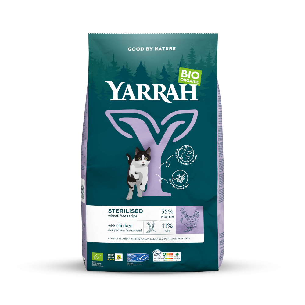 Yarrah Bio Adult Trockenfutter für sterilisierte Katzen Huhn & Fisch (MSC) 700 g