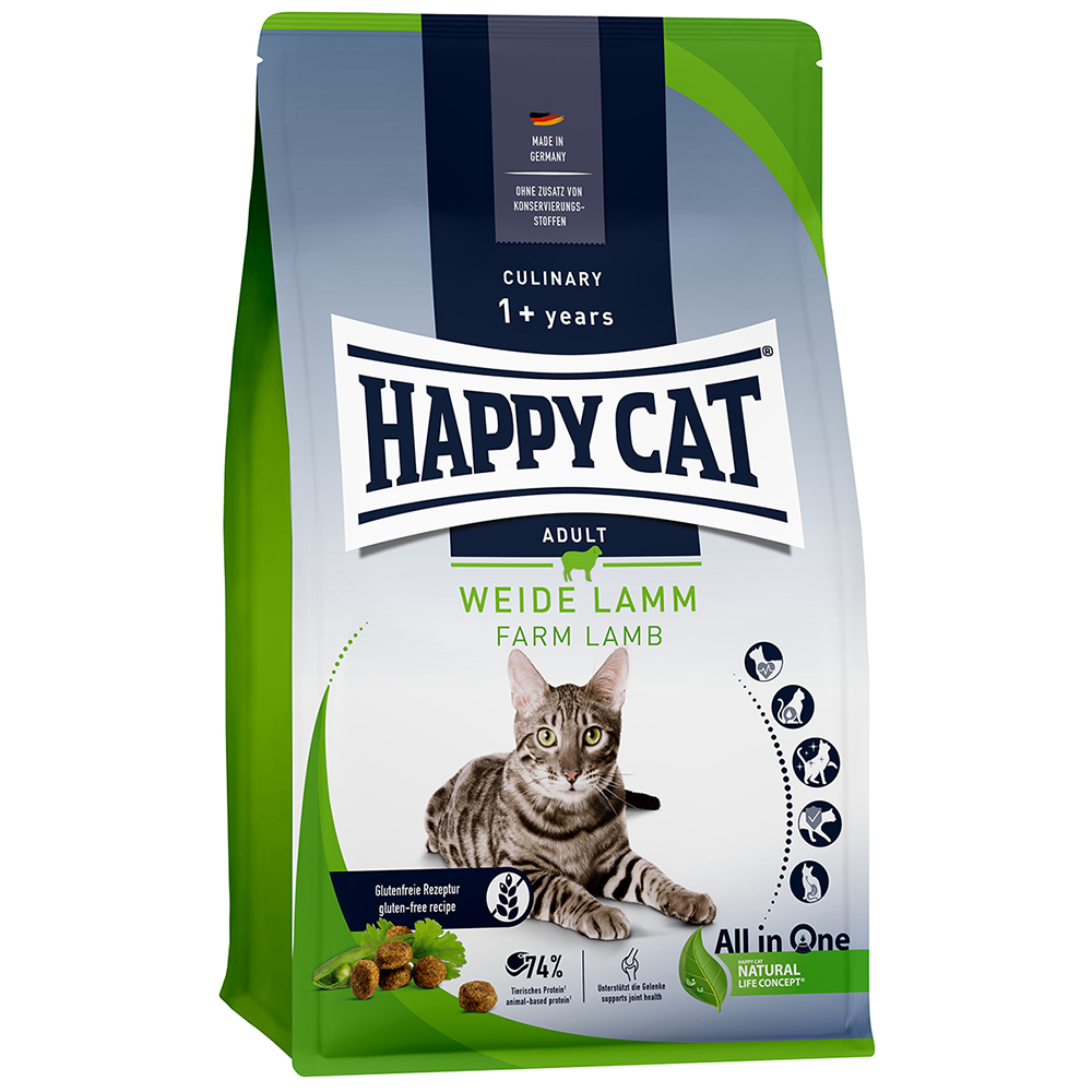HAPPY CAT Culinary Trockenfutter Katze Adult, Weide-Lamm 1,3 kg
