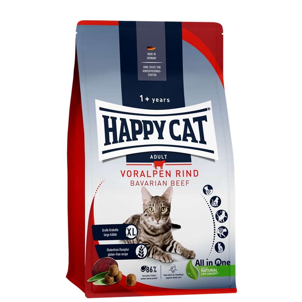 HAPPY CAT Culinary Trockenfutter Katze Adult, Voralpen-Rind 4 kg