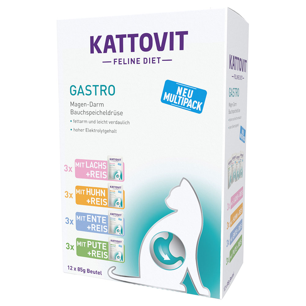 KATTOVIT Feline Diet Nassfutter Katze Gastro Multipack in Sauce 12x85 g