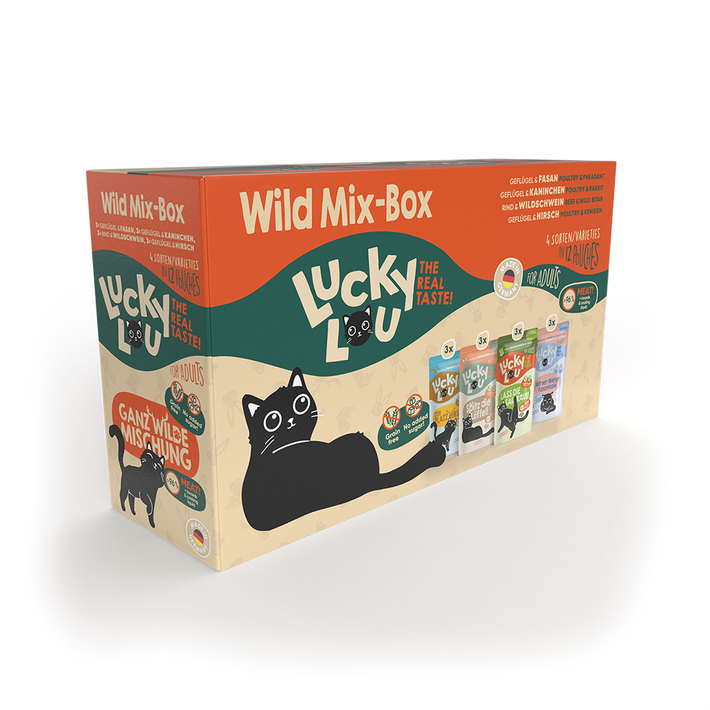 Lucky Lou Nassfutter Katze Adult Wild Mix-Box 12x125 g