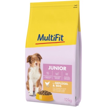 MultiFit Trockenfutter Hund Junior, mit Geflügel & Reis 12 kg