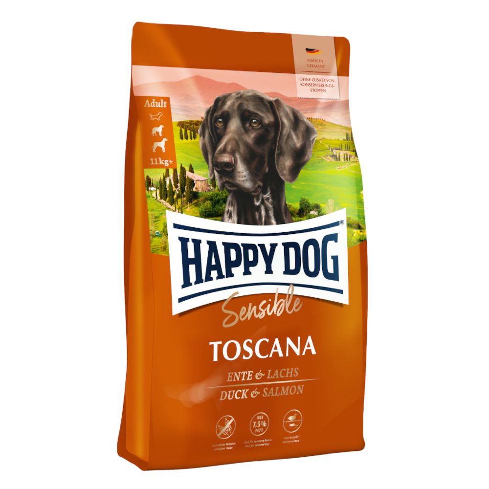 HAPPY DOG Sensible Trockenfutter Hund Adult, Toscana 4 kg