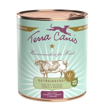 Terra Canis Getreidefrei Adult 6x800g Rind mit Zucchini, Kürbis und Oregano