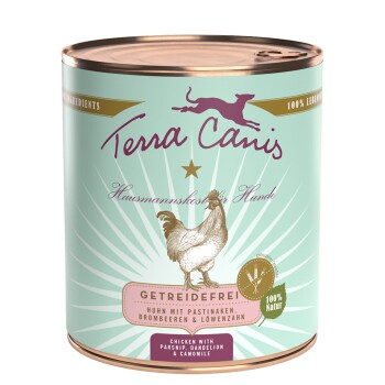 Terra Canis Getreidefrei Adult 6x800g Huhn mit Pastinaken, Brombeeren und Löwenzahn