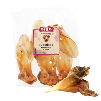 DIBO Rinderohren mit Muschel 5 Stück