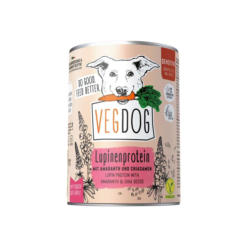 VEGDOG Nassfutter Sensitive Lupine Vorteilspack 6x400 g