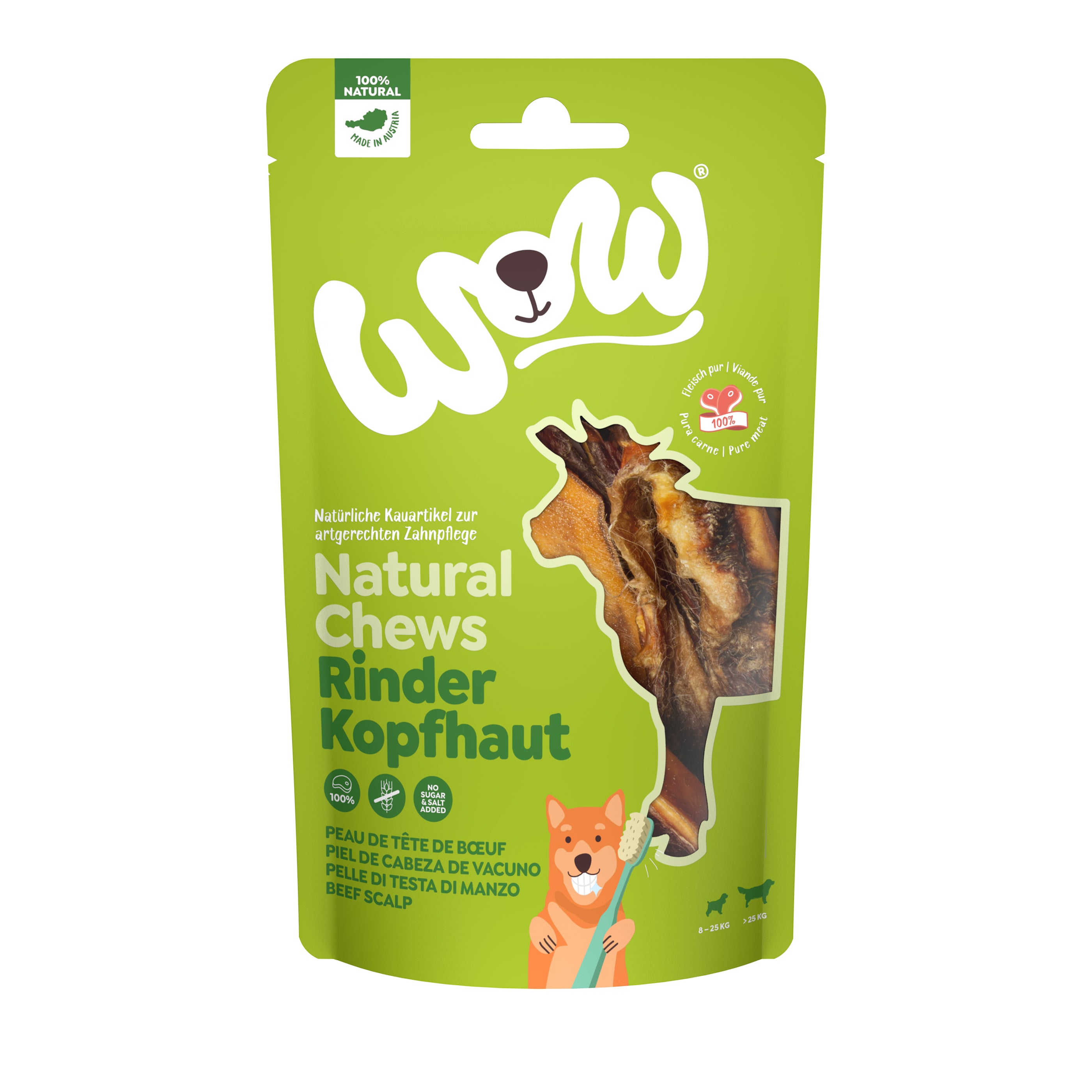 WOW Natural Chew Rinderkopfhaut 350 g