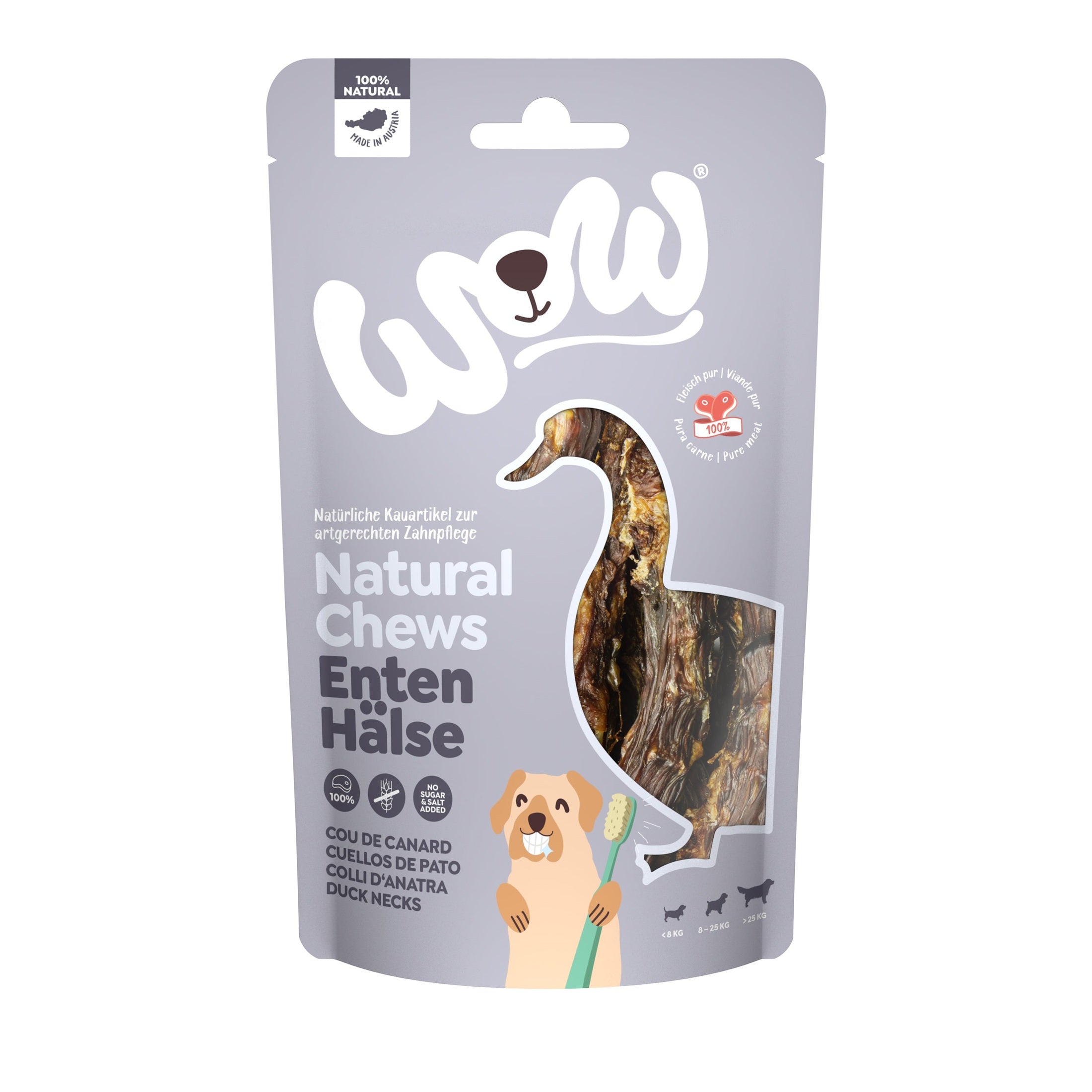 WOW Natural Chew Entenhälse 250 g