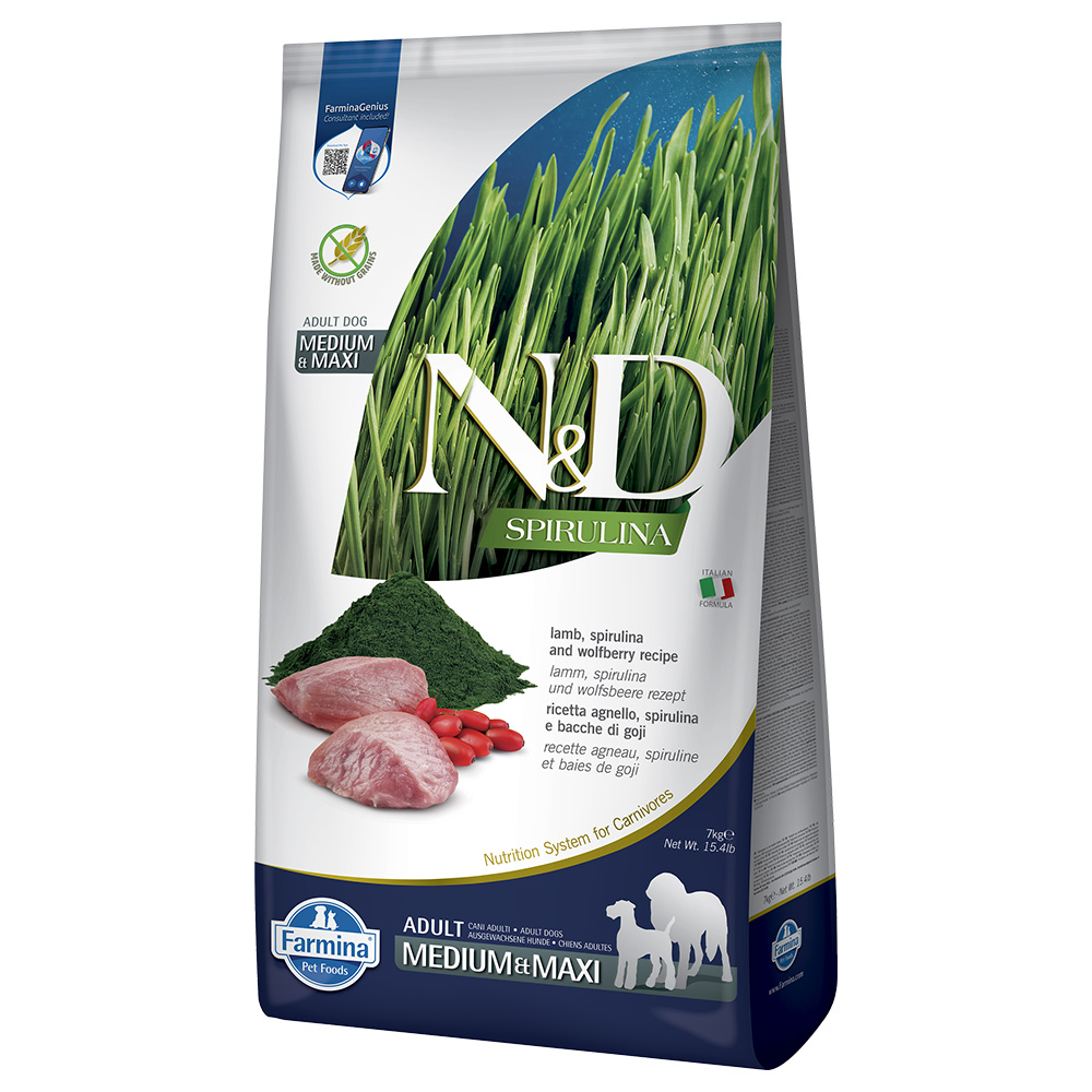 N&D Farmina Spirulina Medium/Maxi Adult Lamm 7 kg