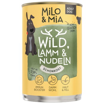 Milo & Mia Wild, Lamm & Nudeln 6x400 g
