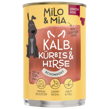 Milo & Mia Kalb, Kürbis & Hirse 6x400 g