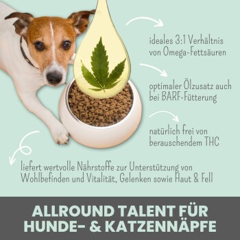 noms+ Kaltgepresstes Hanföl für Hunde & Katzen 250ml