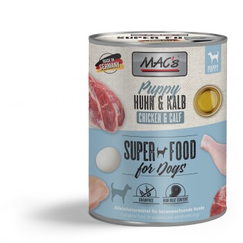 MAC's Nassfutter Hund Puppy Kalb und Huhn 6x800 g