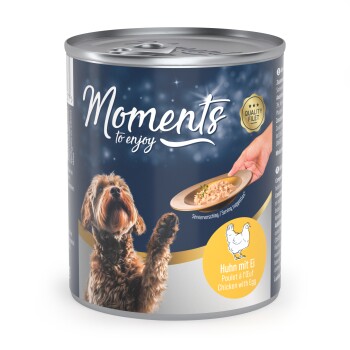 MOMENTS Nassfutter Hund Adult Huhn mit Ei 12x220 g