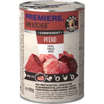 PREMIERE RAW KITCHEN Nassfutter Hund Adult Component, Pferd 24x400 g