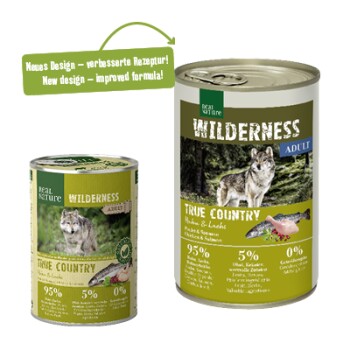 REAL NATURE WILDERNESS Nassfutter für Hunde Adult True Country, Huhn und Lachs 24x400 g