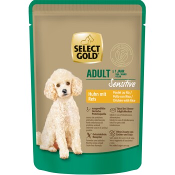 SELECT GOLD Nassfutter Hund Sensitive Adult Huhn mit Reis 48x100 g