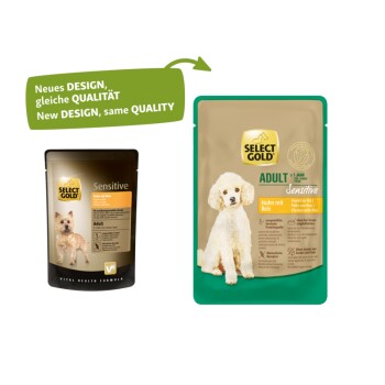 SELECT GOLD Nassfutter Hund Sensitive Adult Huhn mit Reis 48x100 g