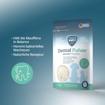 Marsavet Dental Zahnpulver für Hunde, Katzen und Nagetiere mit Insektenprotein - 125 g