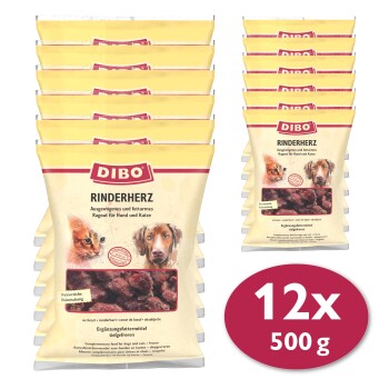 DIBO Frostfutter Rinderherz 12x500 g