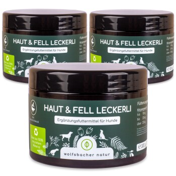 Wolfsbacher Natur Haut & Fell Leckerli 3x