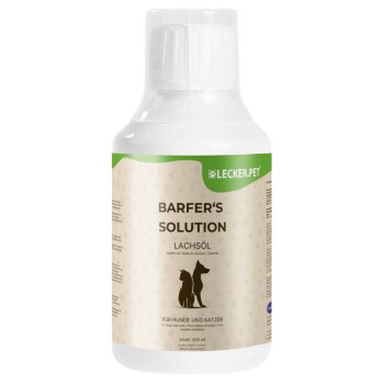 Lyra Pet Lecker.Pet Barfer's Solution 100 % Lachsöl für Hunde & Katzen 500 ml