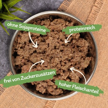 Lyra Pet Lecker.Pet Josie's Feine Paté Reich an Kalb Hundefutter Nassfutter Vollnahrung 22x150 g