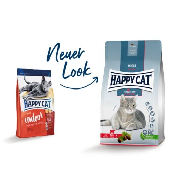 HAPPY CAT Indoor Trockenfutter Katze Adult, Voralpen-Rind 4 kg