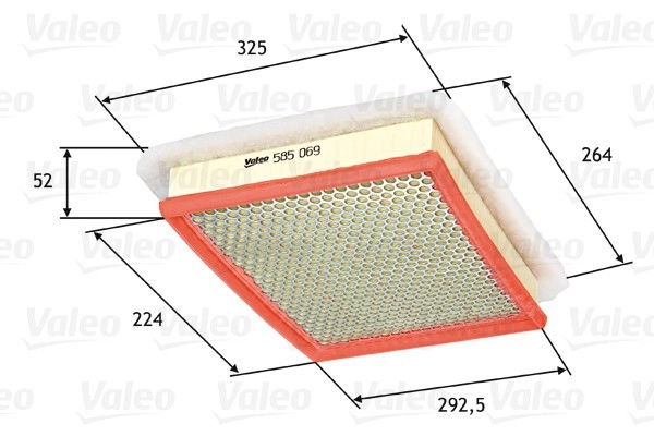 VALEO Luftfilter 585069 Motorluftfilter,Filter für Luft OPEL,VAUXHALL,ZAFIRA B (A05),Astra H Caravan (A04),Astra H Schrägheck (A04),Astra H GTC (A04)