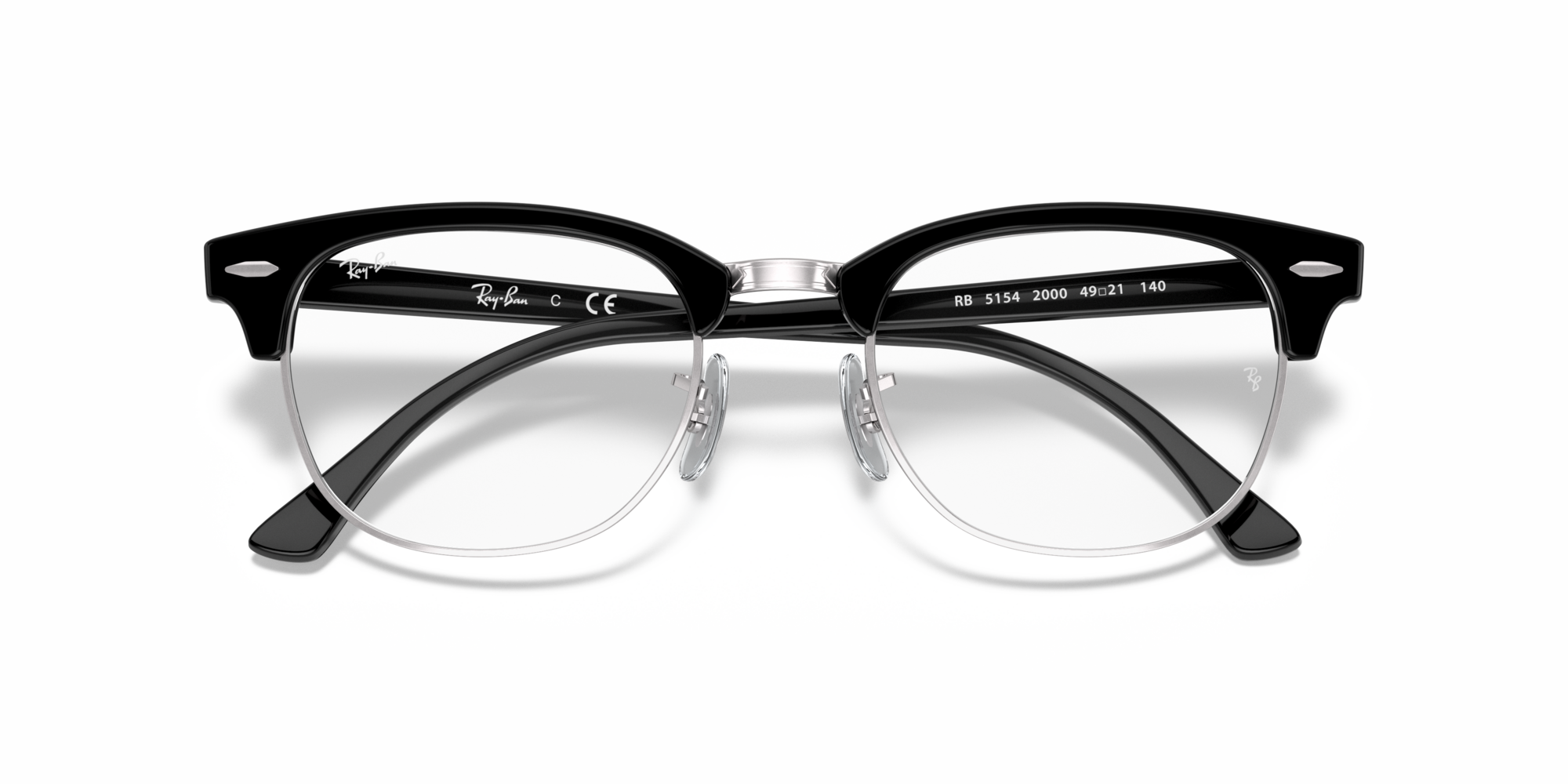 Ray-Ban Clubmaster RX 5154 2000 large, inkl. Gläser, Quadratische Brille, Damen